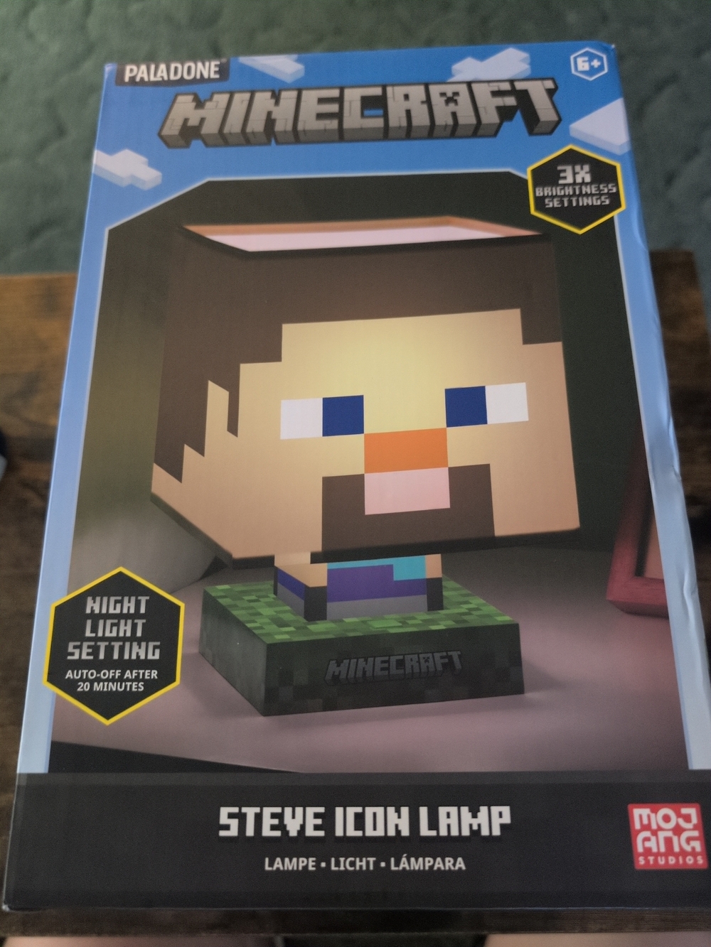 Paladone Minecraft Steve Icon Lamp – Blue Accent Night Light